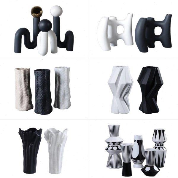 简约现代创意陶瓷花器北欧式样板间几何花瓶摆件餐桌电视柜干花插,家居饰品,花瓶,淘宝优惠券,粉丝福利购,淘宝优惠卷