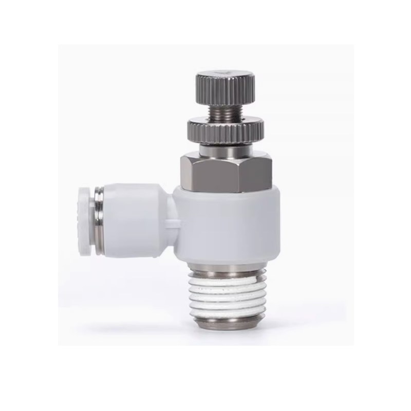 气动气管快速接头节流阀可调PSL8-M5-01-02-03T调速开关气缸调节