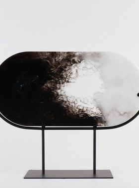 现代新中式创意水墨意境客厅玄关电视酒柜样板房间书房Y装饰品摆