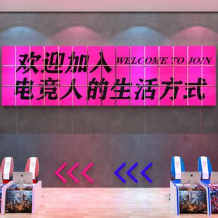 电竞房间装 饰品网红网吧咖酒店创意海报广告改造背景墙面贴纸画
