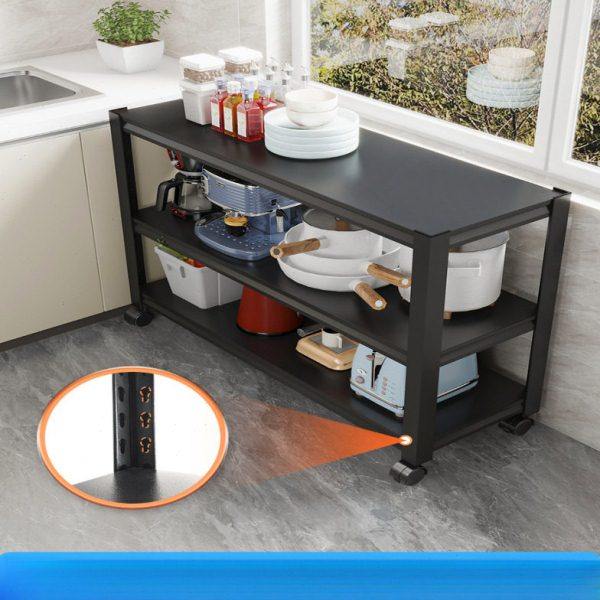 陌族可移动厨房置物架收纳家用落地微波炉锅架碗盘储物架带轮铁架,厨房/烹饪用具,微波炉置物架,淘宝优惠券,粉丝福利购,淘宝优惠卷