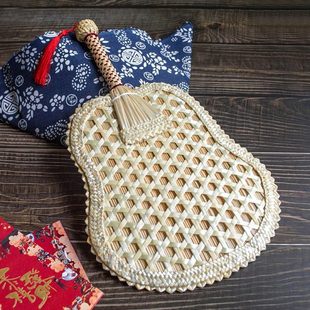 手工编织蒲扇芭蕉扇夏季宝宝驱蚊扇子老式中国风麦秸草编古典圆扇