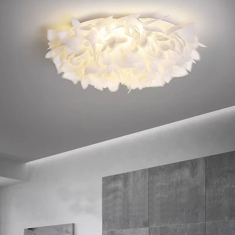 奶油风现代简约创意吸顶灯全x光谱卧室灯花瓣温馨浪漫主卧室北欧