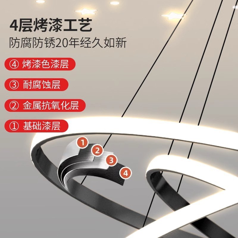 客厅吊灯现代简约大气202v3年新款网红轻奢饭厅餐厅卧室灯中山灯