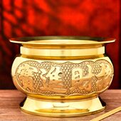 纯铜供奉仙家观音财神关公招财香炉家用室内拜神线香薰香供佛香碗