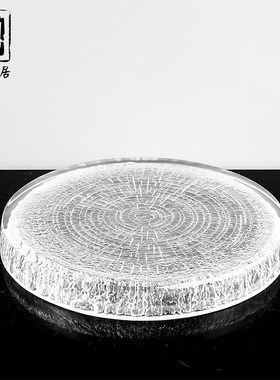 透明树脂年轮g茶盘创意中式家居饰品样板房客厅茶几轻奢托盘摆件