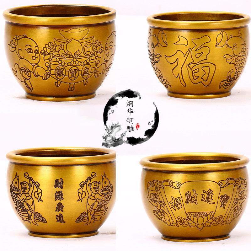 现货各种样式铜缸 小铜缸 熏香缸 佛事用品仿古工艺品摆件