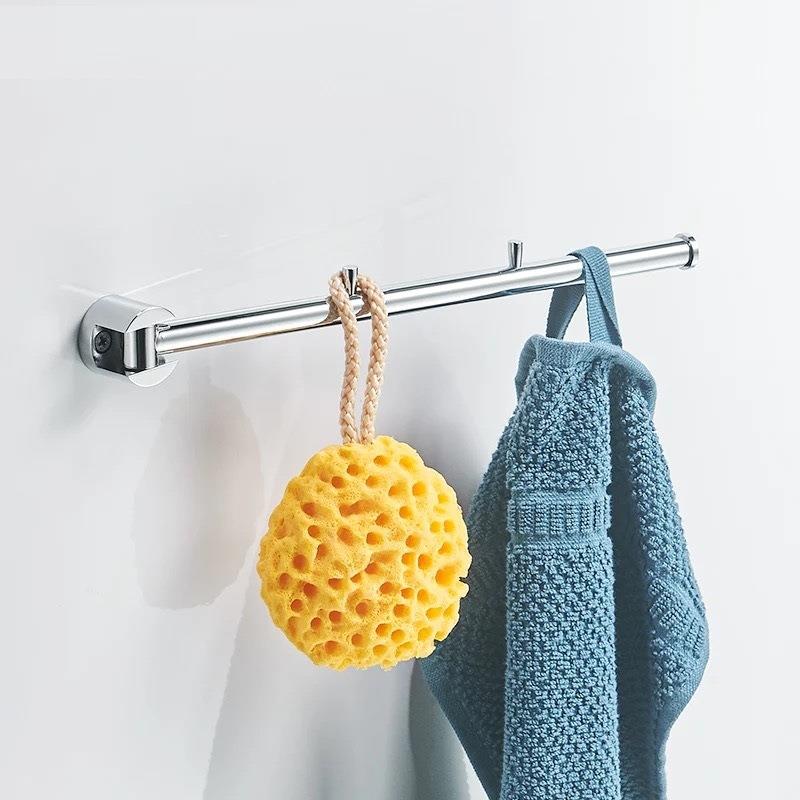 酒店工程浴室晾衣架 卫生间摇摆晒衣杆 不锈钢旋转晾衣杆