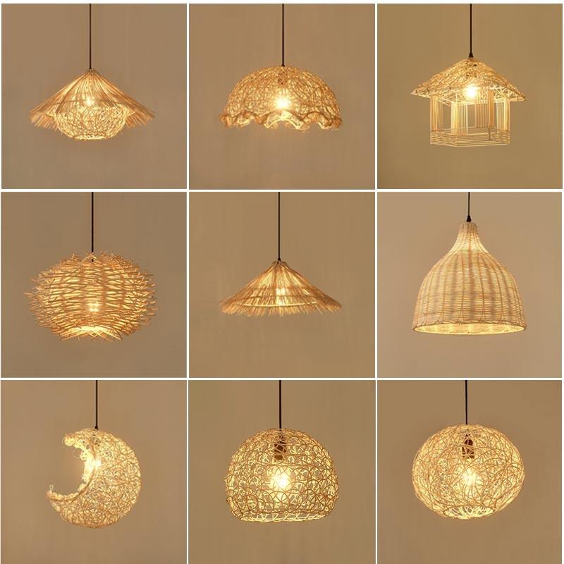 藤艺藤编吊灯中式竹编灯笼火锅店饭店民宿餐厅灯具咖啡厅草绳灯笼