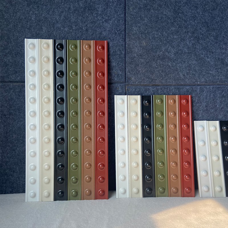 法式化妆室陶瓷腰线 线瓷s砖装饰条网红圆点壁砖半墙压顶线 线条