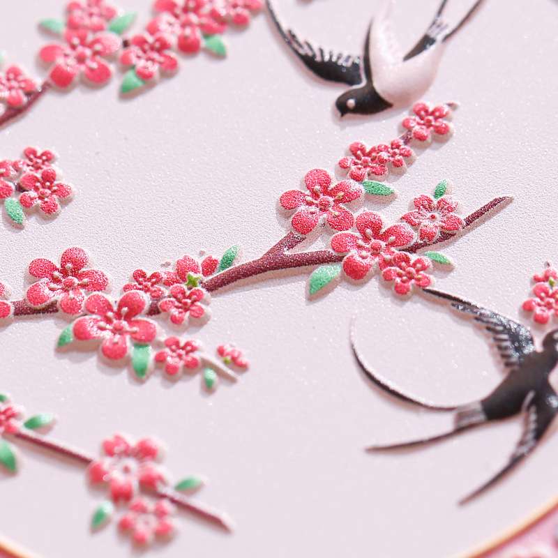 故宫人面桃花镜手持化妆镜 洛阳博物馆文创国风小镜子古风朱颜镜