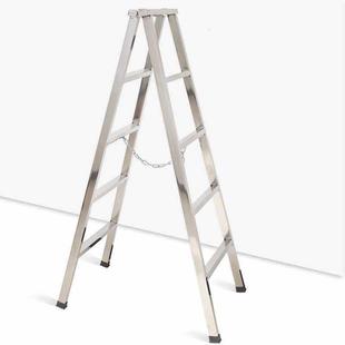 梯子家用304不锈钢人字梯折叠装 修梯加厚四五六步梯室内工程梯
