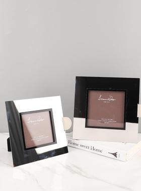 现代简约不锈钢镜面相框桌面装饰摆件客厅卧室床头柜软装家居饰品