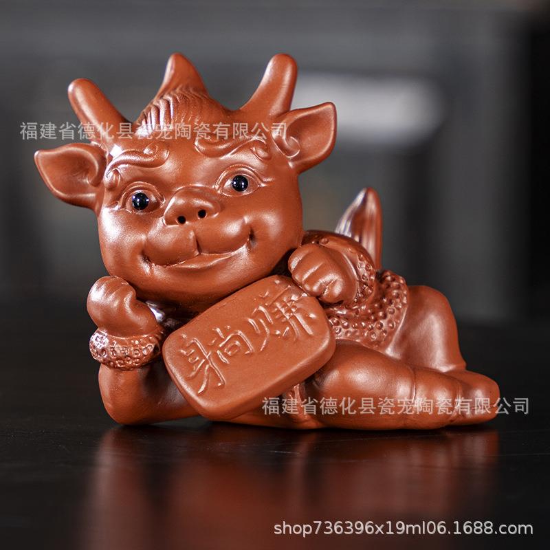紫砂茶宠招财小貔貅摆件个性创意精品茶具配件茶盘茶台萌宠茶玩