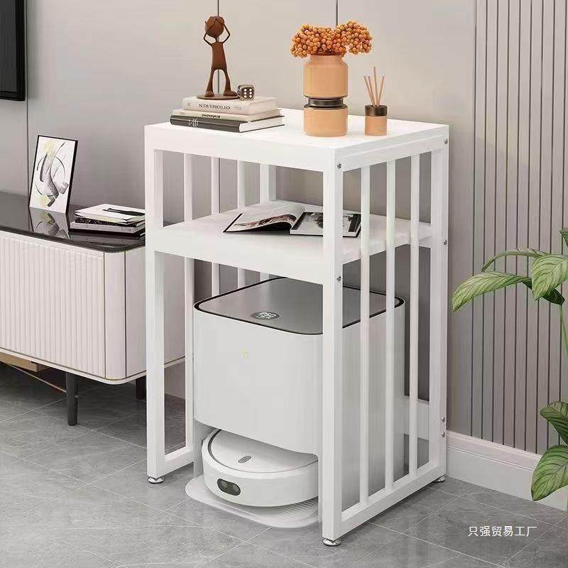 落地铁艺轻奢旁多层置物架饮水机扫地机器人沙发鱼缸架客厅电视柜