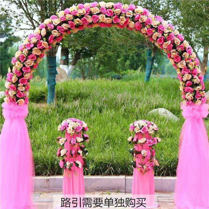 婚庆绢花拱门花架婚礼布置花门开业店庆花拱门庆典活动花环幸福门