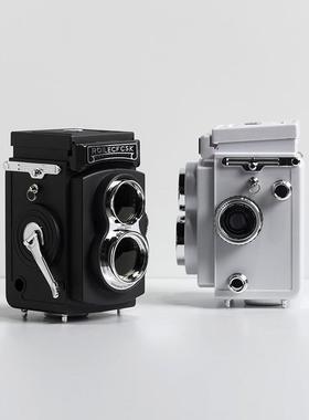 优质复古双反相机模型样板间书房书桌摆件飘窗装饰品道具摄影主题