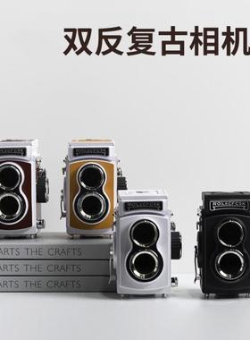 复古双反相机模型样板间书房书桌摆件飘窗装饰品道具摄影主题