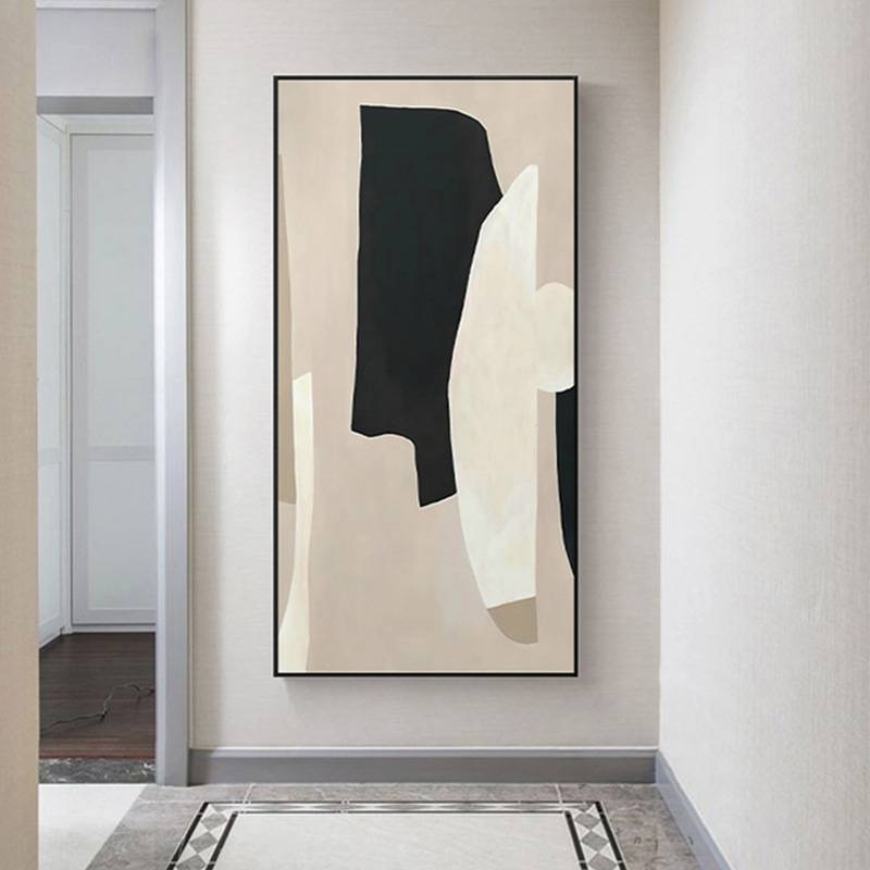 感知 现代简约黑白灰玄关装饰画抽象艺术走廊挂画沙发角落摆画