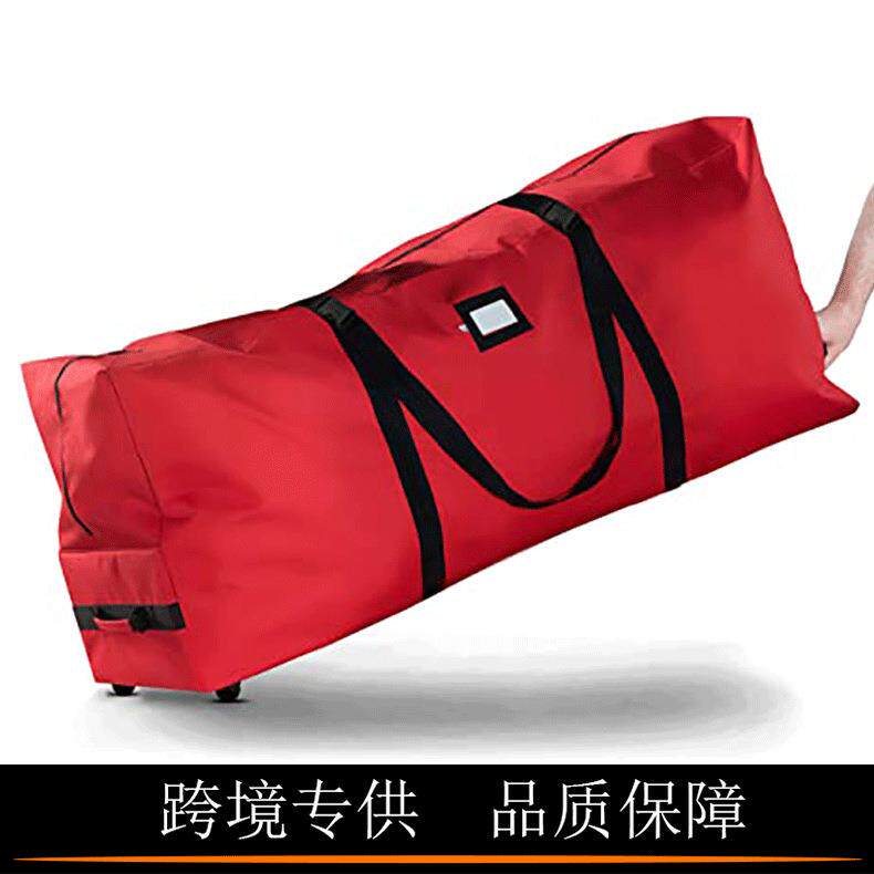 跨境圣诞节储物袋带轮子和手柄圣诞树收纳袋9英尺人造拆解树存储