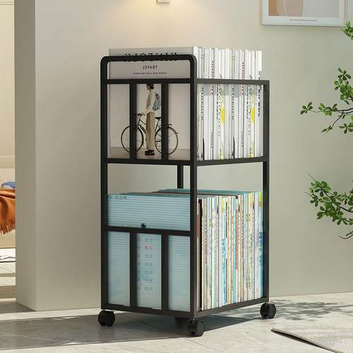 移动书可移动储物架小书架书本架子收纳桌旁置物架小推车落地教室