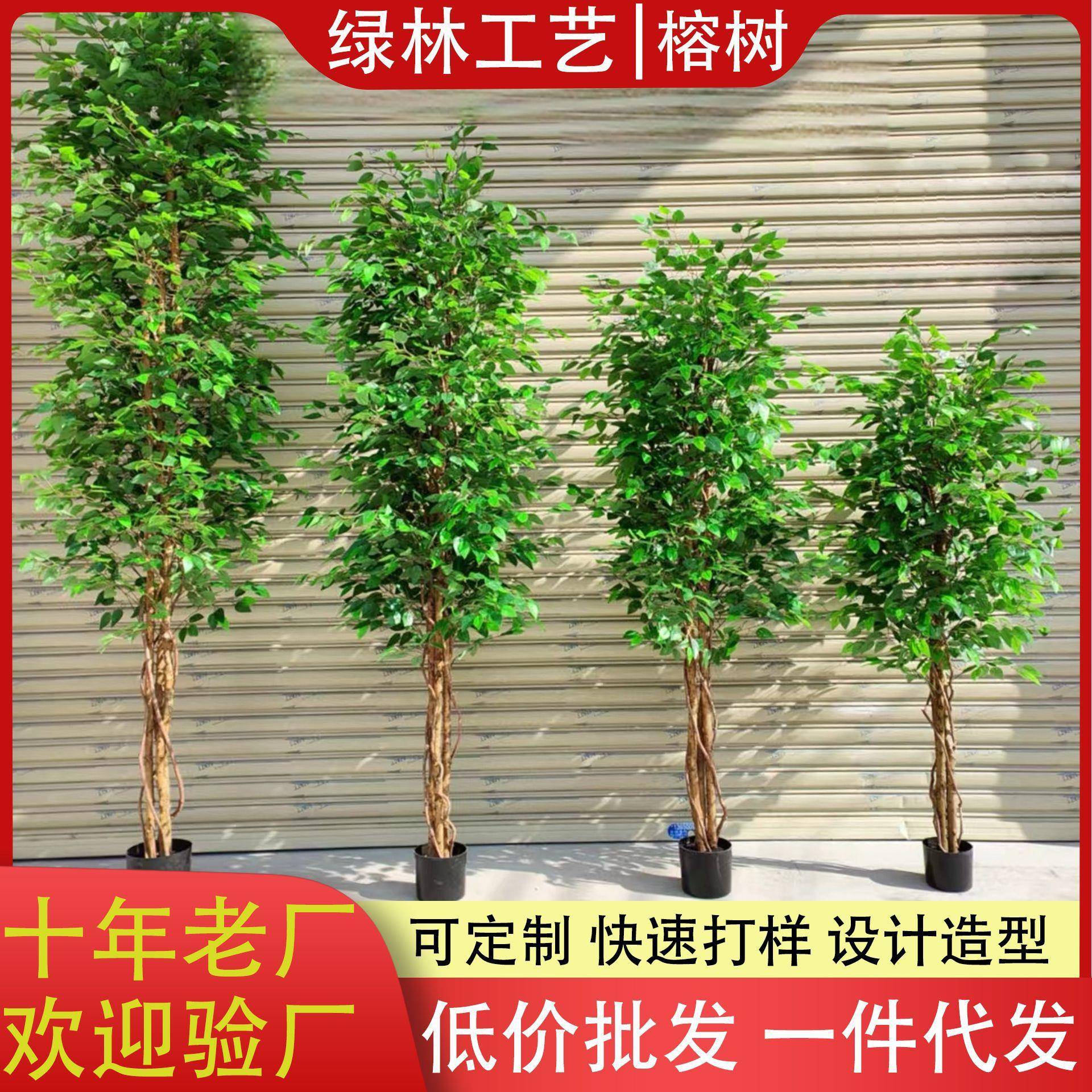 仿真榕树真木杆迷你榕树盆栽小叶榕仿真绿植仿真树室内装饰假绿植