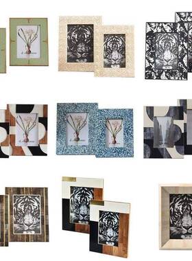 印度牛骨贝壳相框摆台简约欧式样板间客厅卧室床头柜装饰