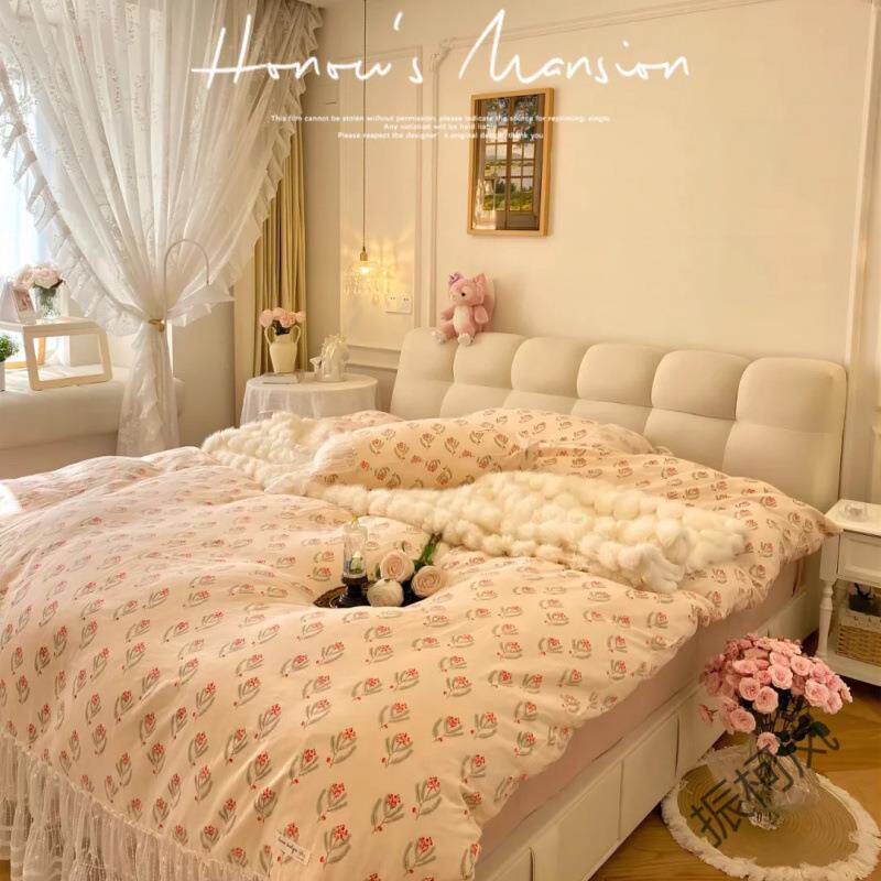 振P6【1736人收藏】新款网红泡芙床法式奶油风布艺软包复古双人床