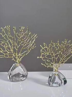 创意珊瑚树摆件轻奢水晶客厅酒柜电视柜家居办公室装饰品