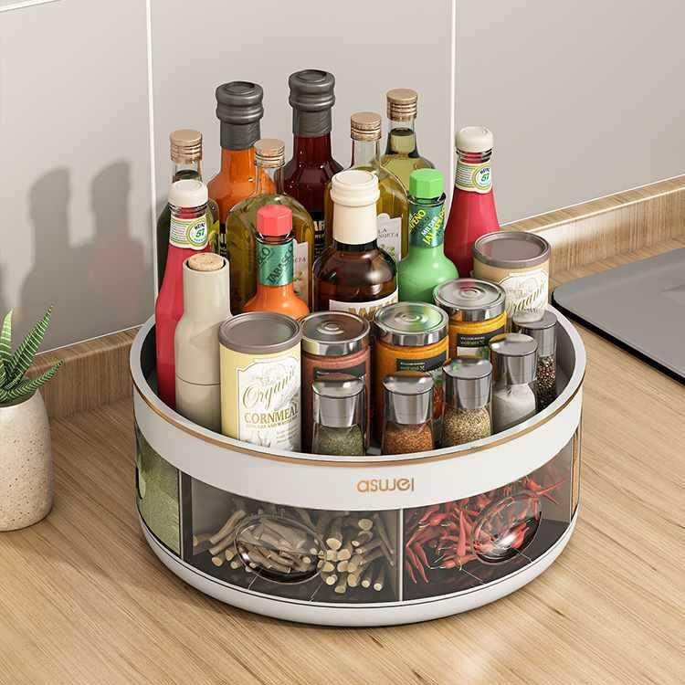 厨房调料盒一体多格调味料佐料收纳台面旋转调料油盐酱醋瓶置物架,厨房/烹饪用具,抹布架/厨房清洁收纳架,淘宝优惠券,粉丝福利购,淘宝优惠卷