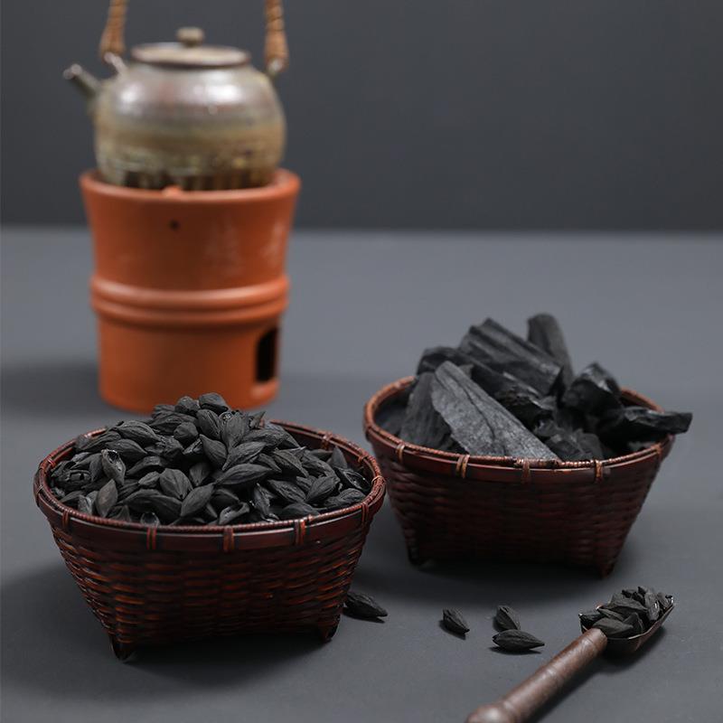 竹编小碳斗碳篓碳灰篓炭钵收纳筐龙眼乌榄橄榄碳煮茶道配件茶室