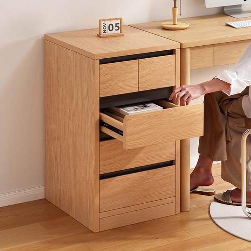 抽屉式收纳柜A4文件储物柜桌下置物柜办公室矮柜家用多层夹缝柜子