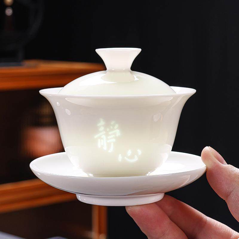 羊脂玉瓷盖碗茶杯茶备大号茶具泡茶碗套装陶瓷三才碗防陶瓷白瓷,3C数码配件,其它配件,淘宝优惠券,粉丝福利购,淘宝优惠卷