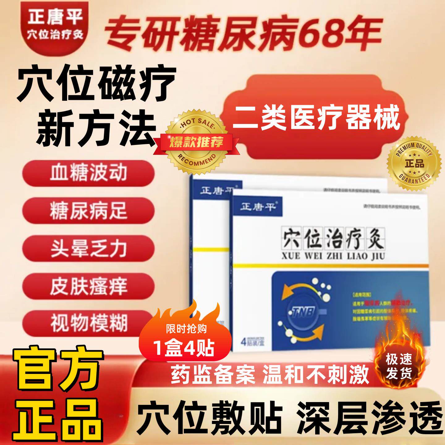 正唐平穴位治疗灸辅助改