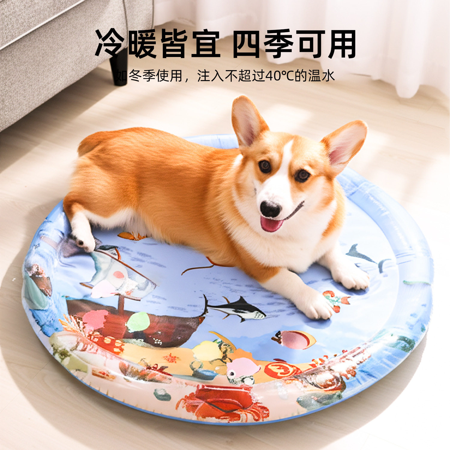 猫咪夏季水蹦床狗窝宠物冰垫凉席夏天降温用品凉垫猫窝猫玩具h1
