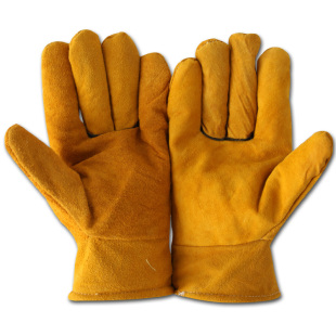 电焊手套牛皮加棉冬天耐磨焊接手套防火星隔热冷库保暖防寒劳保