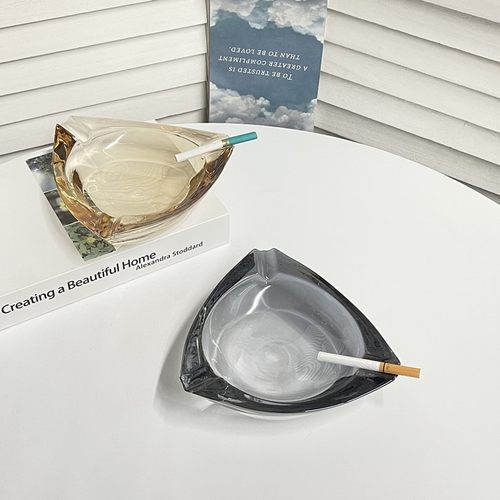 简约轻奢水晶烟灰缸高档家用客厅创意大气特大灰缸办公室玻璃烟缸