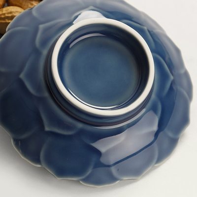 陶瓷高脚茶点盘中式复古果盘围炉煮茶婚庆糕点盘日式家用供果果盘