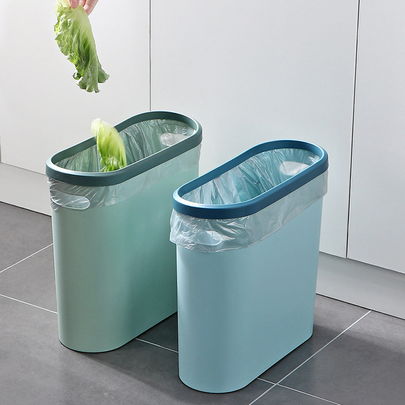厨房窄缝垃圾桶卫生间压圈垃圾篓子废纸篓创意家用卧室塑料拉圾桶