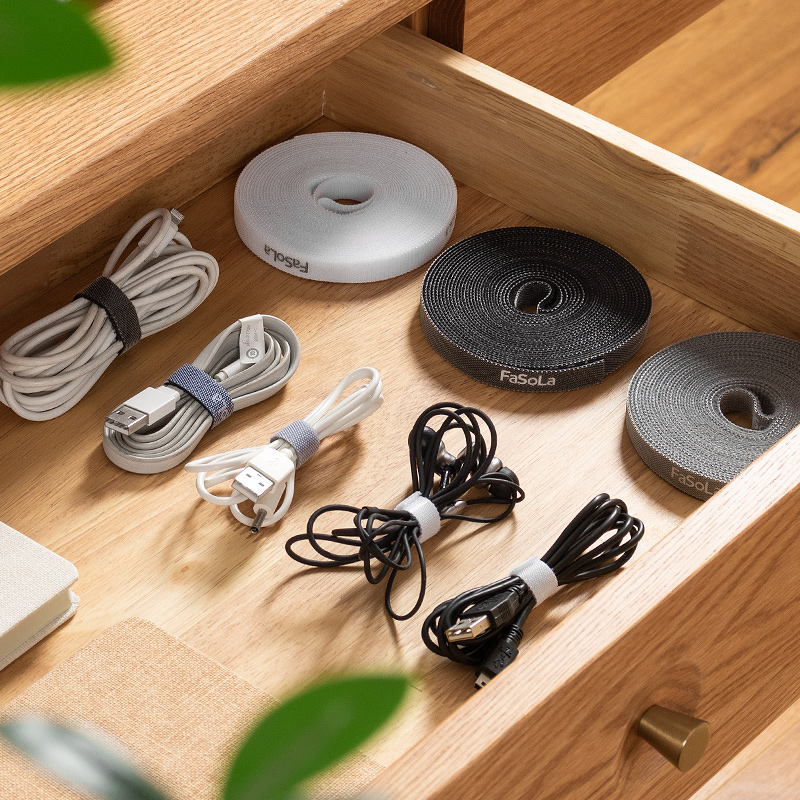 日本魔术贴扎带数据线收纳绑带电脑电线走线束线带固定绕线理线器