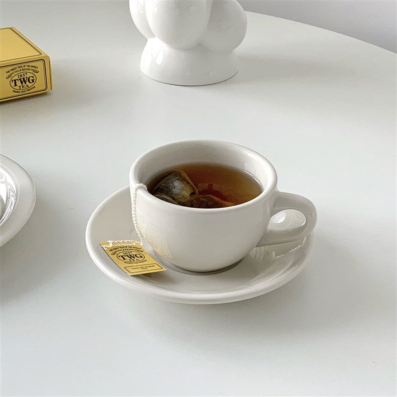 On the table -  乳白系列乳白陶瓷咖啡杯碟 下午茶杯碟套装220ml