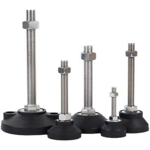 304不锈钢尼龙脚杯固定地脚螺丝螺栓调节脚垫支撑脚M8M12M16M20