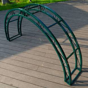 欧式铁艺花架拱门爬藤架庭院门垛月季三角梅支架半拱门头攀爬支架