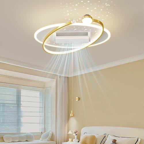 新款客厅无叶风扇灯高档客厅灯豪华带风扇的吸顶灯一体大灯厂家