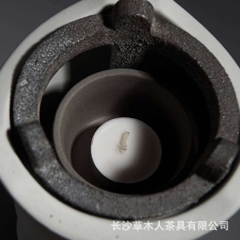汉陶张生 手工白陶煮茶炉炭火煮茶器泡茶壶白泥炭炉酒精炉烧水壶