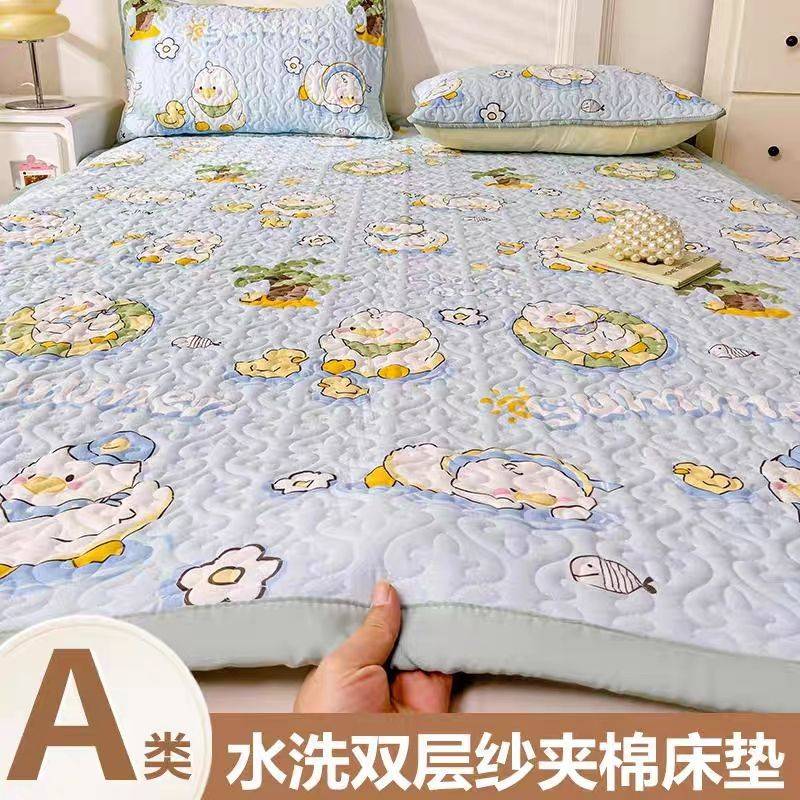 水洗双层纱床垫软垫防滑床单垫子家用垫被褥子宿舍床盖炕单铺底