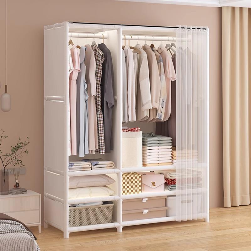 衣柜家用卧室经济型简易柜子防尘收纳置物架子出租房衣橱结实耐用