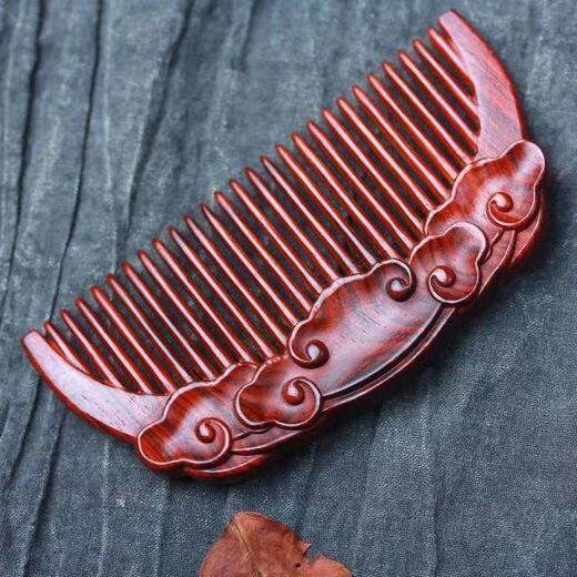 印度小叶紫檀雕刻规格11/4.8/1.1祥云木质创意梳子木梳直播热卖