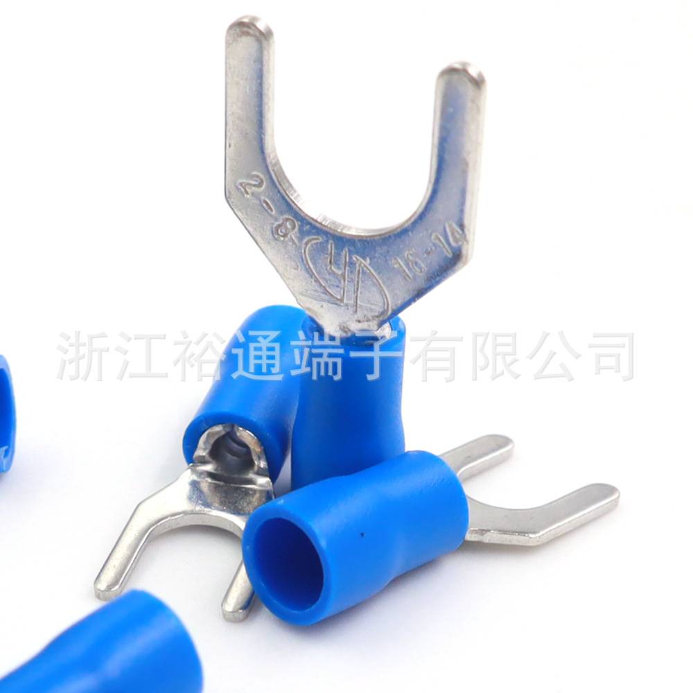 【SV系列】2-3/4/5/6/8 叉形预绝缘冷压端子Y型端子线耳16-14 AWG
