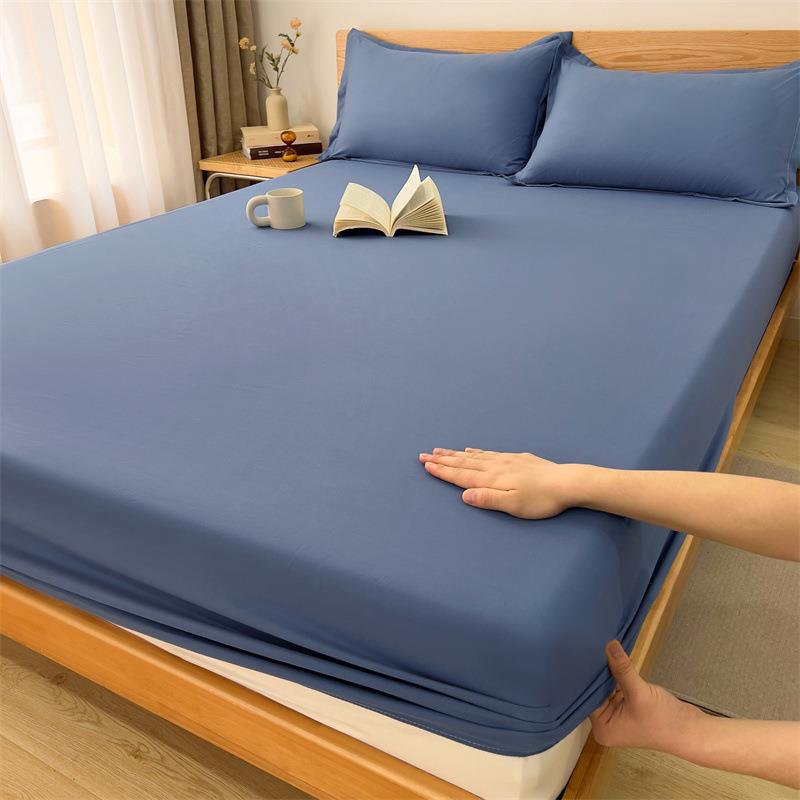 A类亲肤纯色单件床笠防滑床垫套防水隔尿透气床罩全包防尘保护套